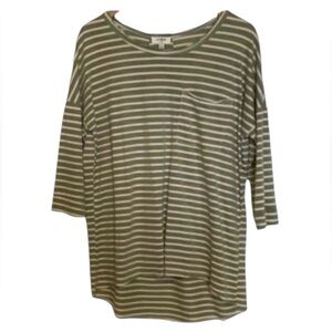 UMGEE Oversized Slub Fit Striped Dolman Sleeve Tunic T-shirt Women’s Medium
